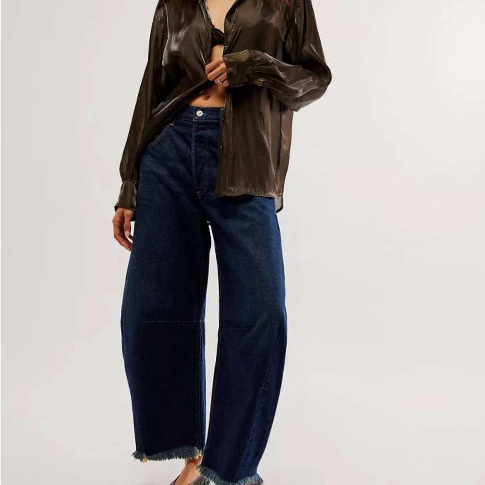 Citizens Of Humanity Blue Flare Wide Leg Jeans